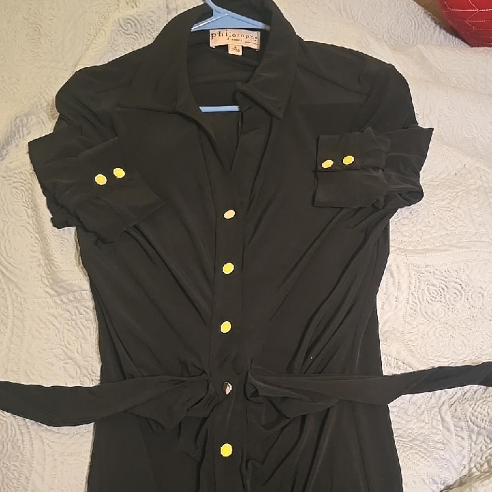 Philosophy Black Dress with Yellow Accents